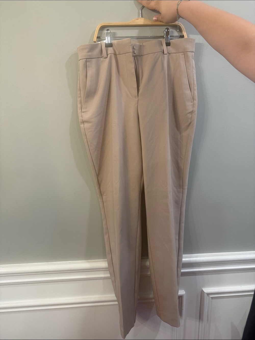 H&M Beige Tailored Tapered Pants
